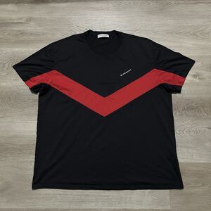 Givenchy Paris Band Insert Red Black T-shirt Logo Mens Size XL